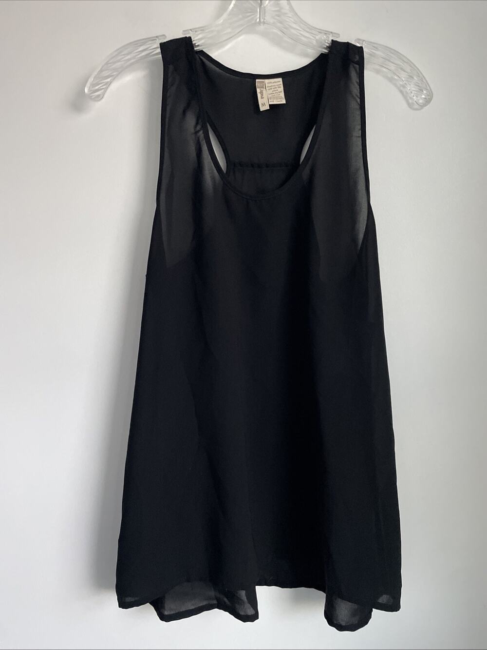 Japna Size MEDIUM Black Racer Back Tank Shirt Top Z27
